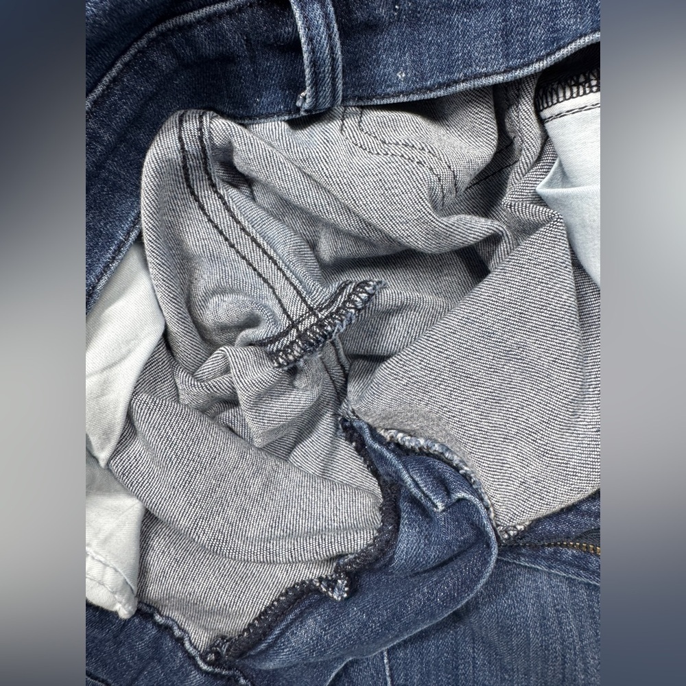 Frame Le High Straight Cropped Thunderstorm Zip Fly Denim Blue Jeans Size 27 - Picture 14 of 16